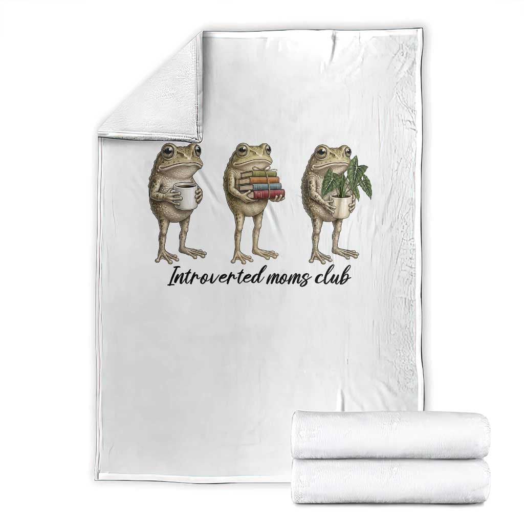 Introverted Moms Club Frog Graphic Throw Blanket Funny Mothers Day Gift