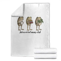 Introverted Moms Club Frog Graphic Throw Blanket Funny Mothers Day Gift