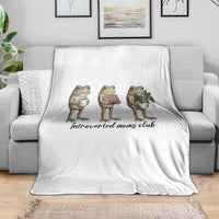 Introverted Moms Club Frog Graphic Throw Blanket Funny Mothers Day Gift