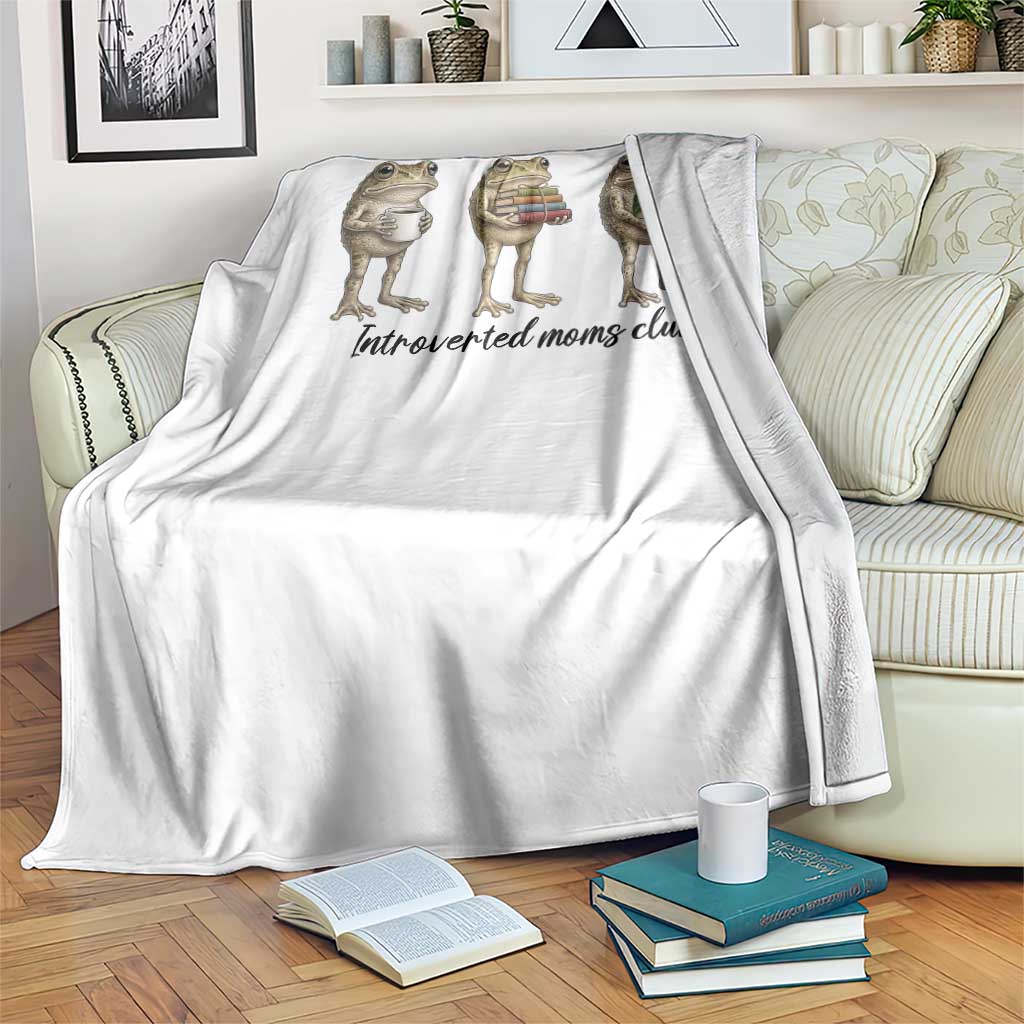 Introverted Moms Club Frog Graphic Throw Blanket Funny Mothers Day Gift
