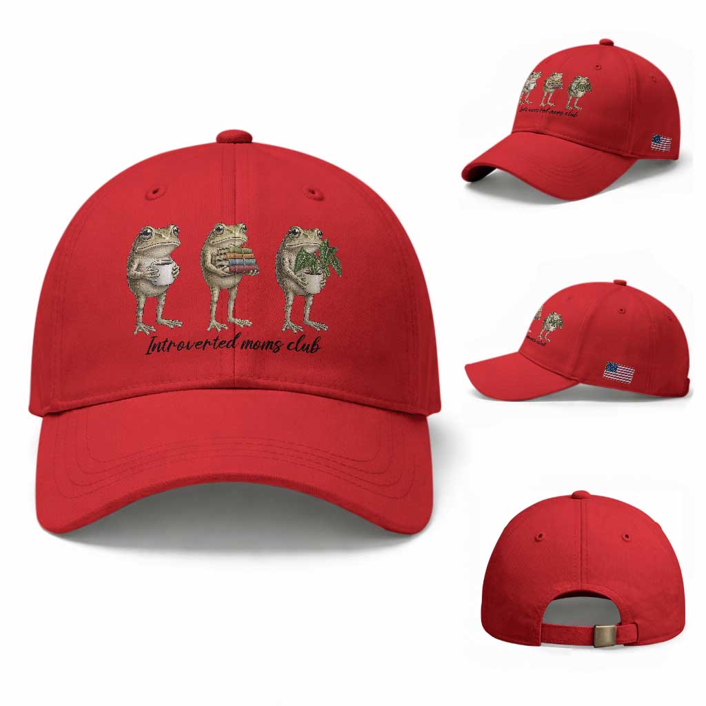 Introverted Moms Club Frog Graphic Baseball Cap Funny Mothers Day Gift