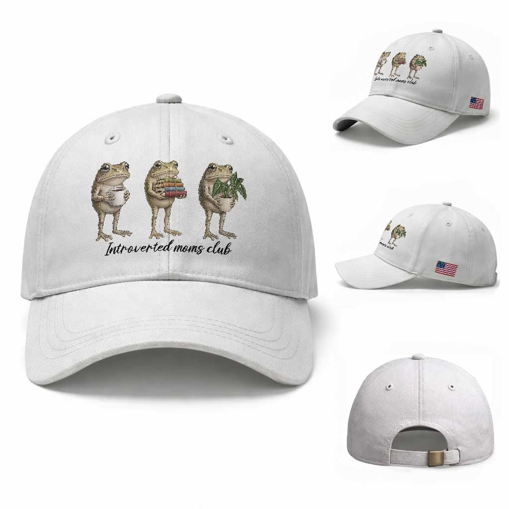 Introverted Moms Club Frog Graphic Baseball Cap Funny Mothers Day Gift