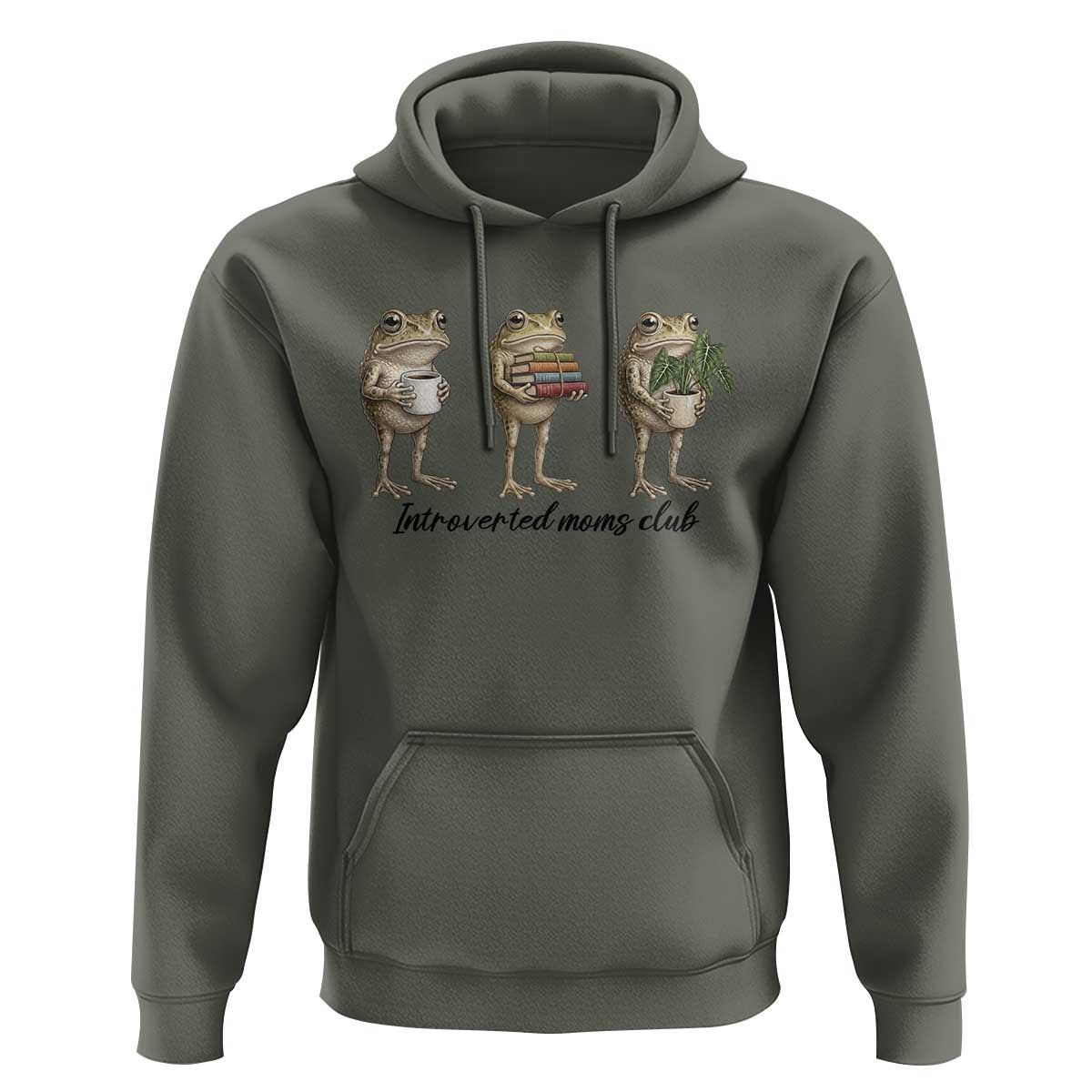 Introverted Moms Club Frog Graphic Hoodie Funny Mothers Day Gift
