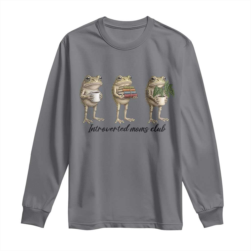 Introverted Moms Club Frog Graphic Long Sleeve Shirt Funny Mothers Day Gift