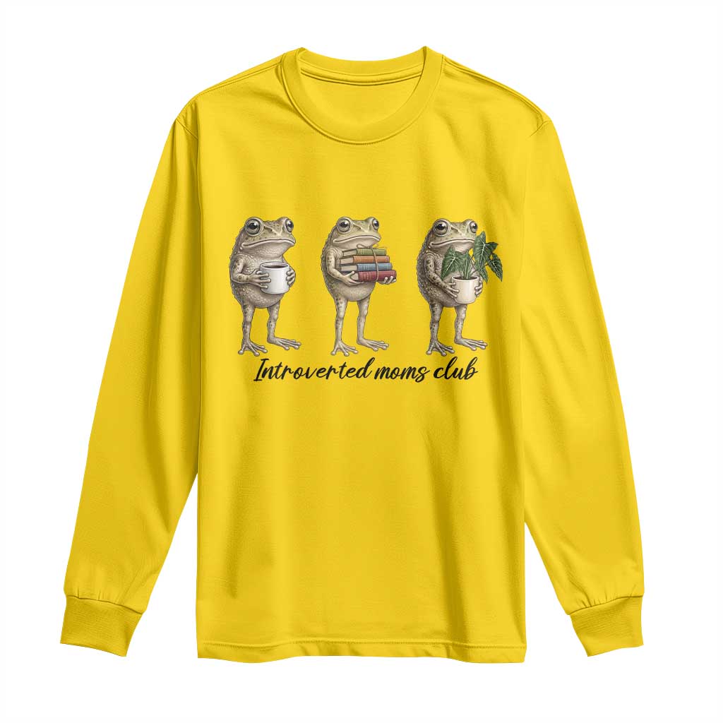 Introverted Moms Club Frog Graphic Long Sleeve Shirt Funny Mothers Day Gift