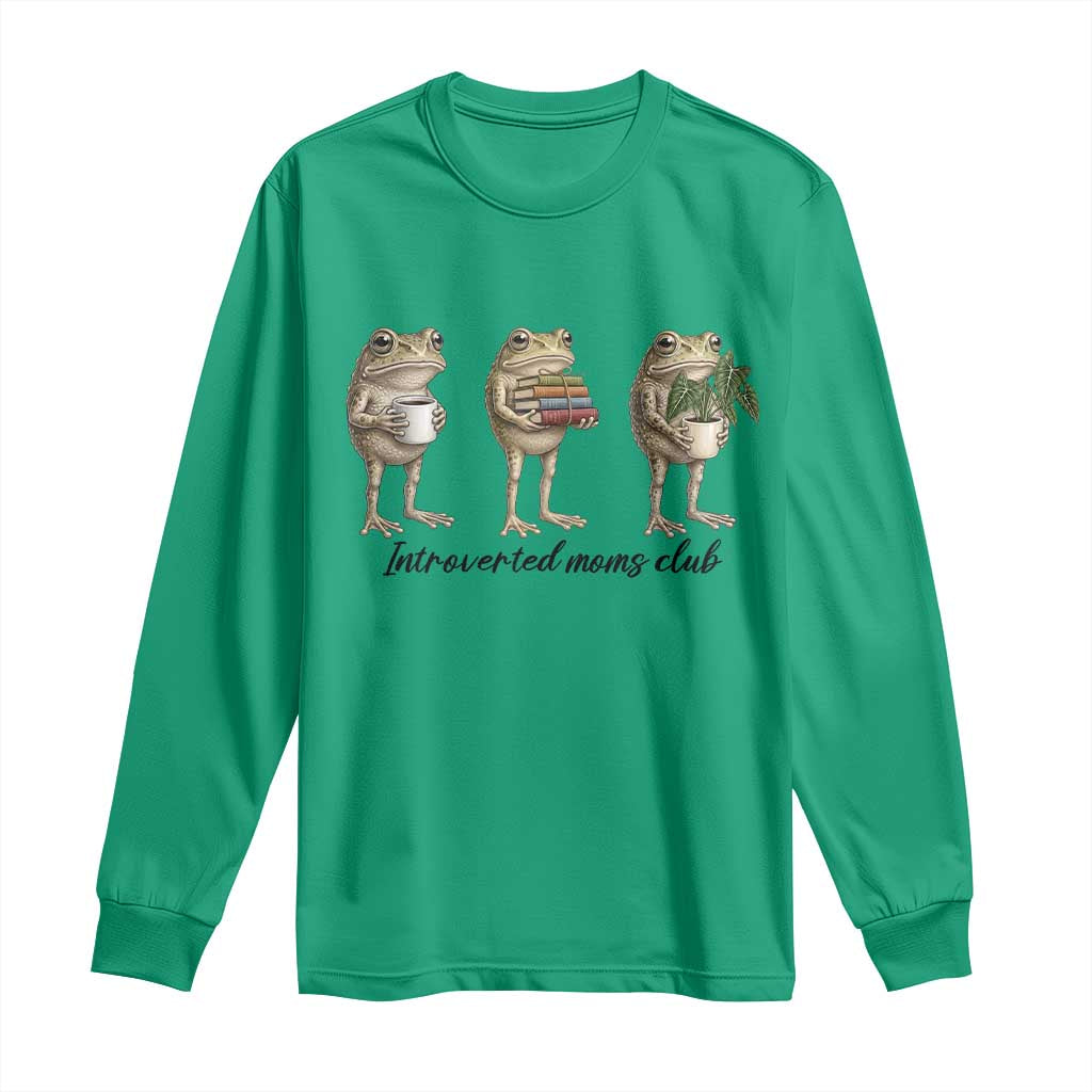 Introverted Moms Club Frog Graphic Long Sleeve Shirt Funny Mothers Day Gift