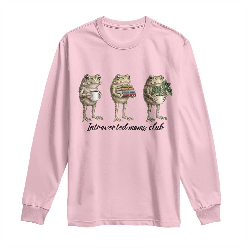 Introverted Moms Club Frog Graphic Long Sleeve Shirt Funny Mothers Day Gift