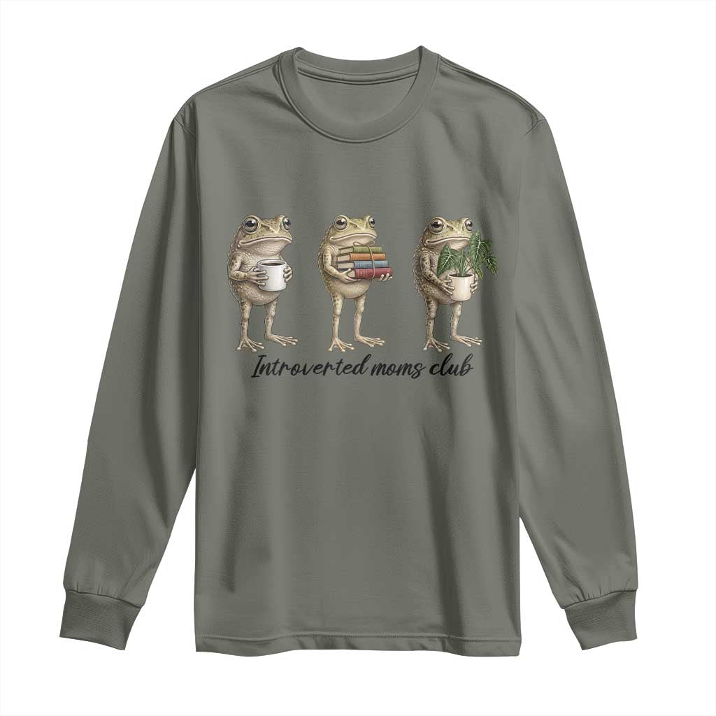 Introverted Moms Club Frog Graphic Long Sleeve Shirt Funny Mothers Day Gift
