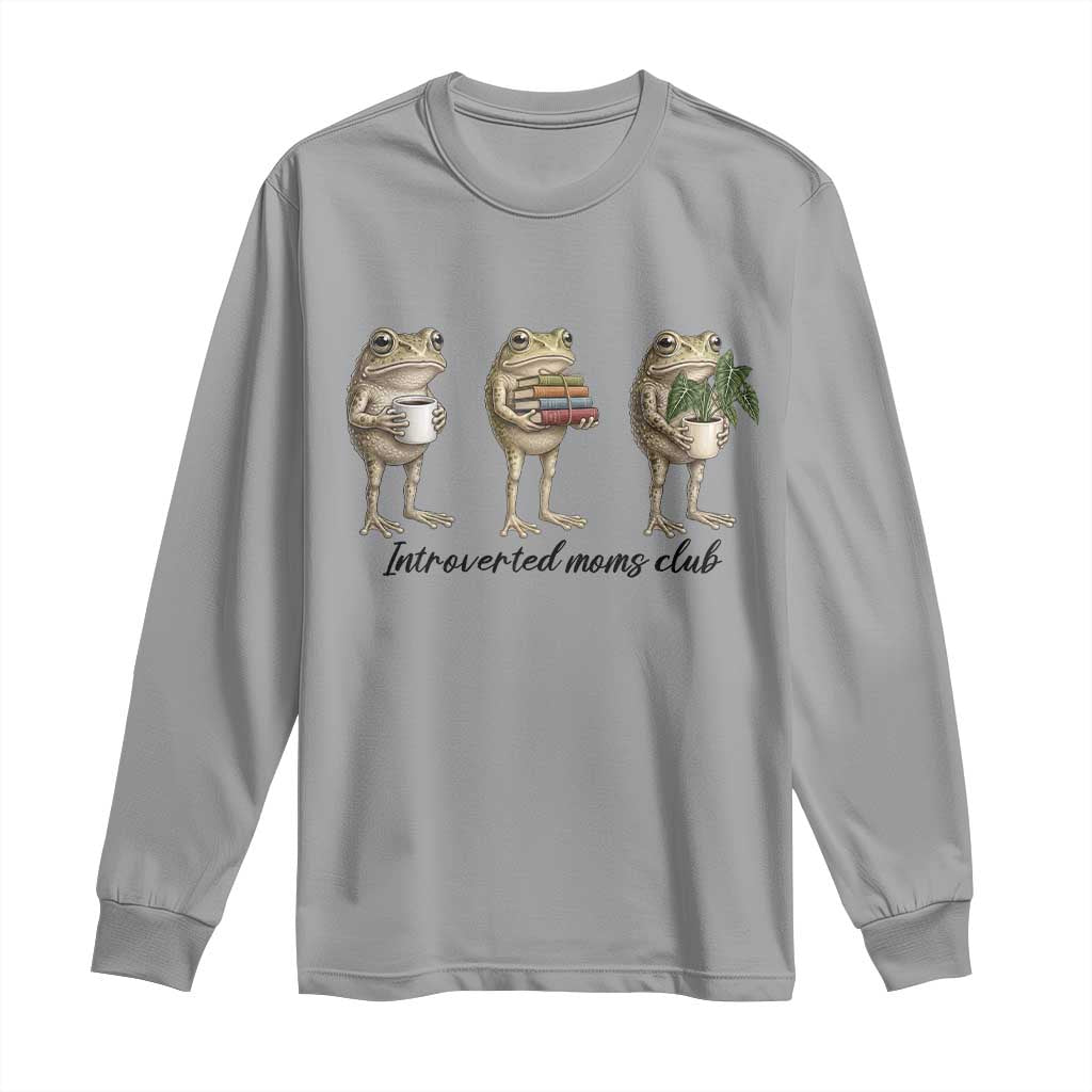 Introverted Moms Club Frog Graphic Long Sleeve Shirt Funny Mothers Day Gift