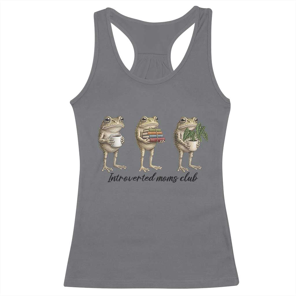 Introverted Moms Club Frog Graphic Racerback Tank Top Funny Mothers Day Gift