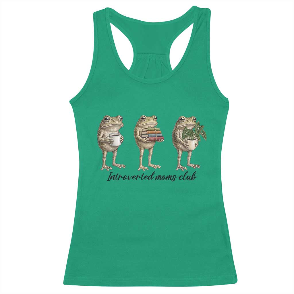 Introverted Moms Club Frog Graphic Racerback Tank Top Funny Mothers Day Gift