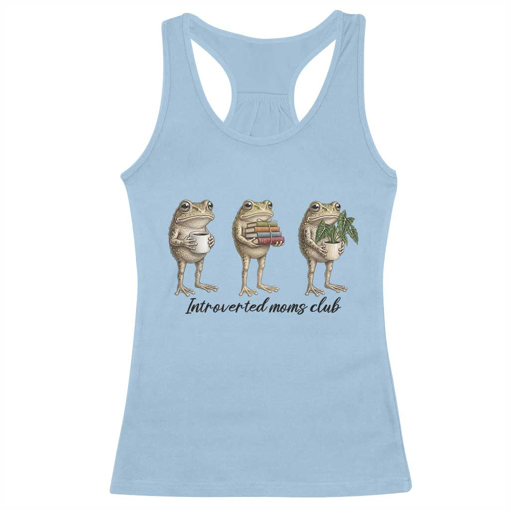 Introverted Moms Club Frog Graphic Racerback Tank Top Funny Mothers Day Gift