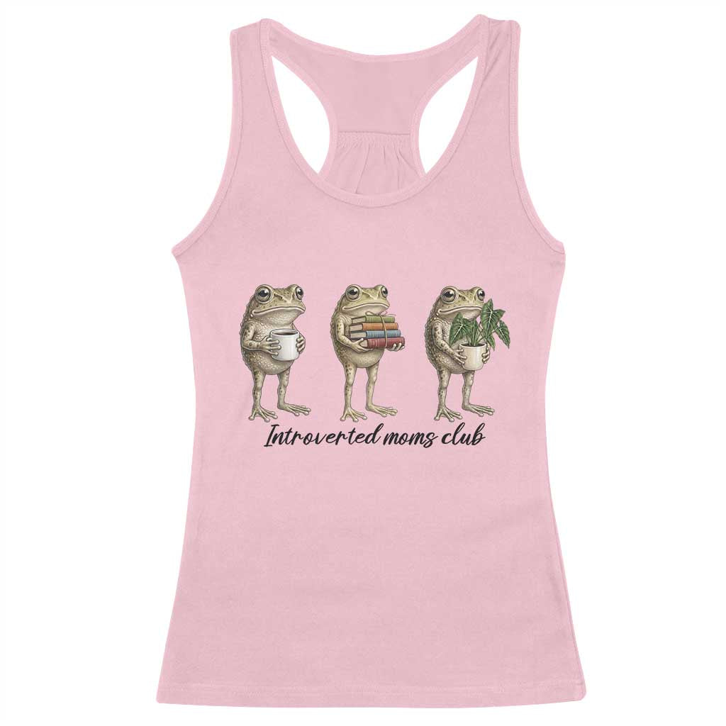 Introverted Moms Club Frog Graphic Racerback Tank Top Funny Mothers Day Gift