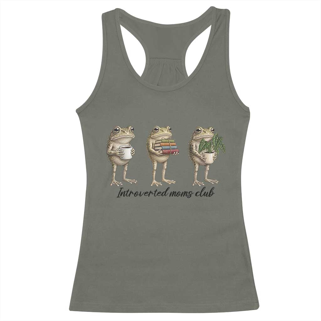 Introverted Moms Club Frog Graphic Racerback Tank Top Funny Mothers Day Gift
