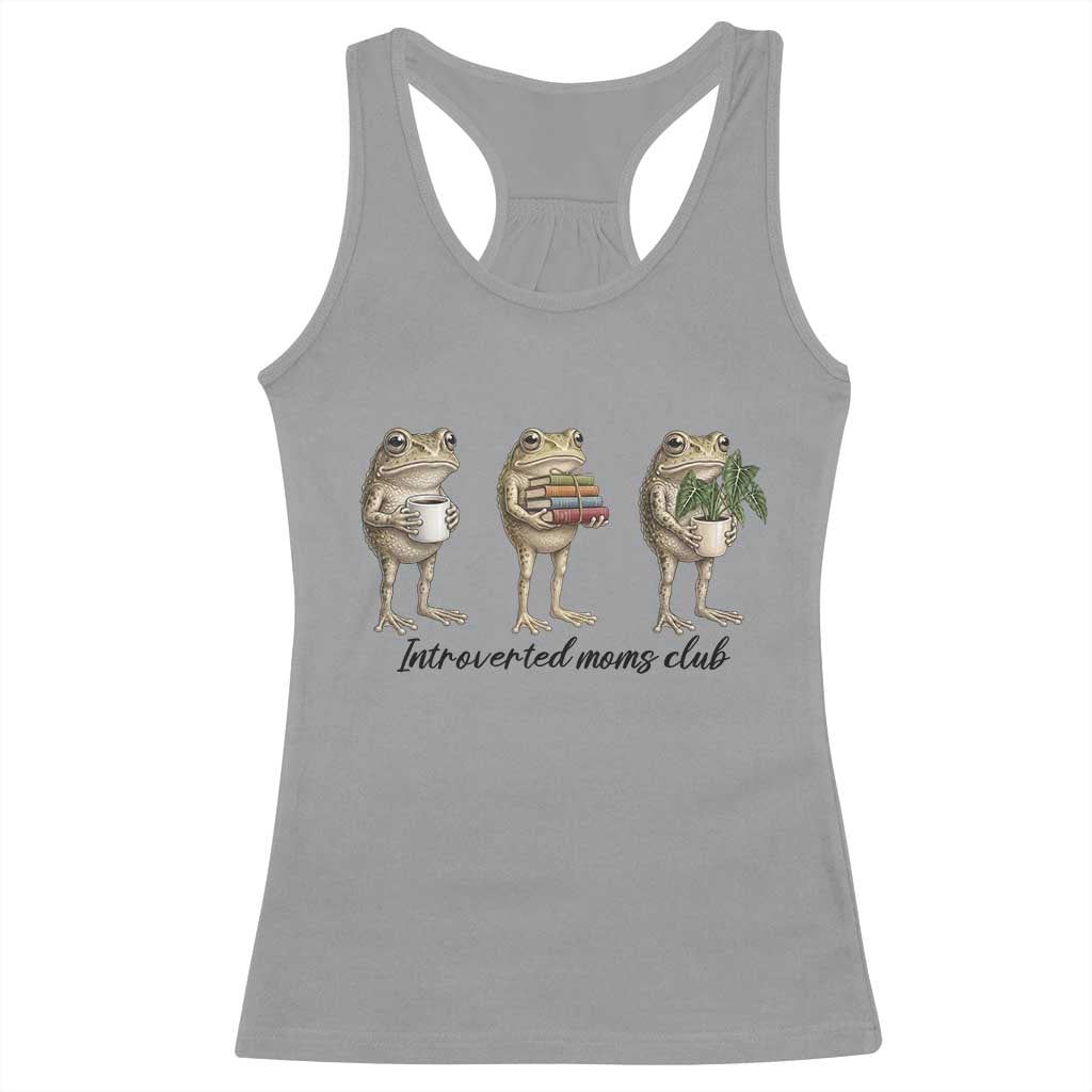 Introverted Moms Club Frog Graphic Racerback Tank Top Funny Mothers Day Gift