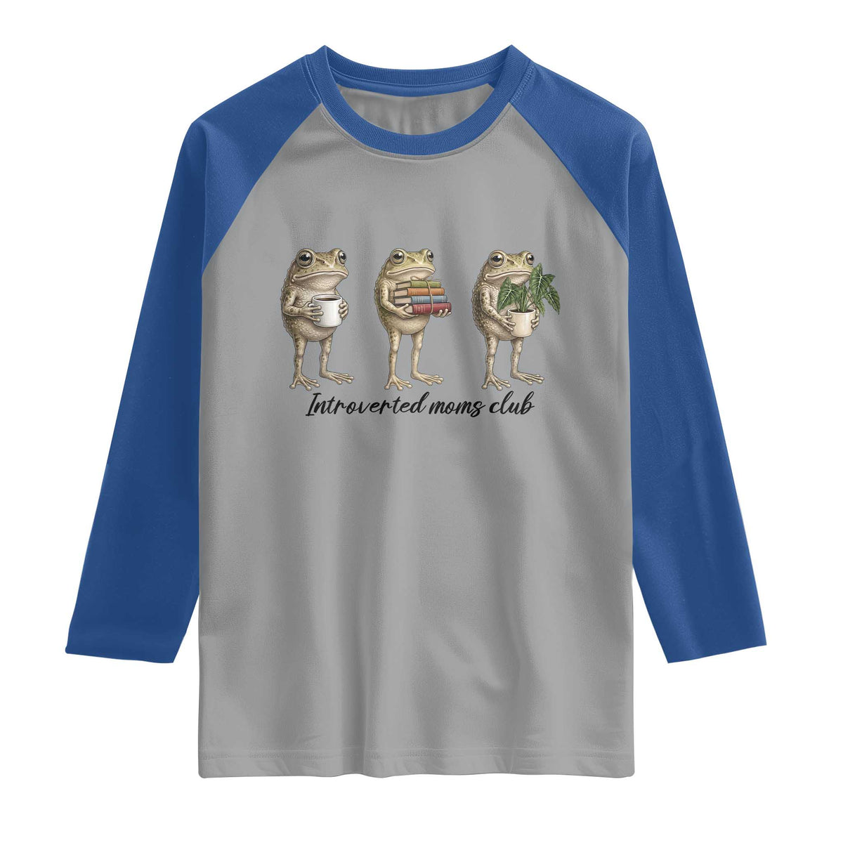 Introverted Moms Club Frog Graphic Raglan Shirt Funny Mothers Day Gift