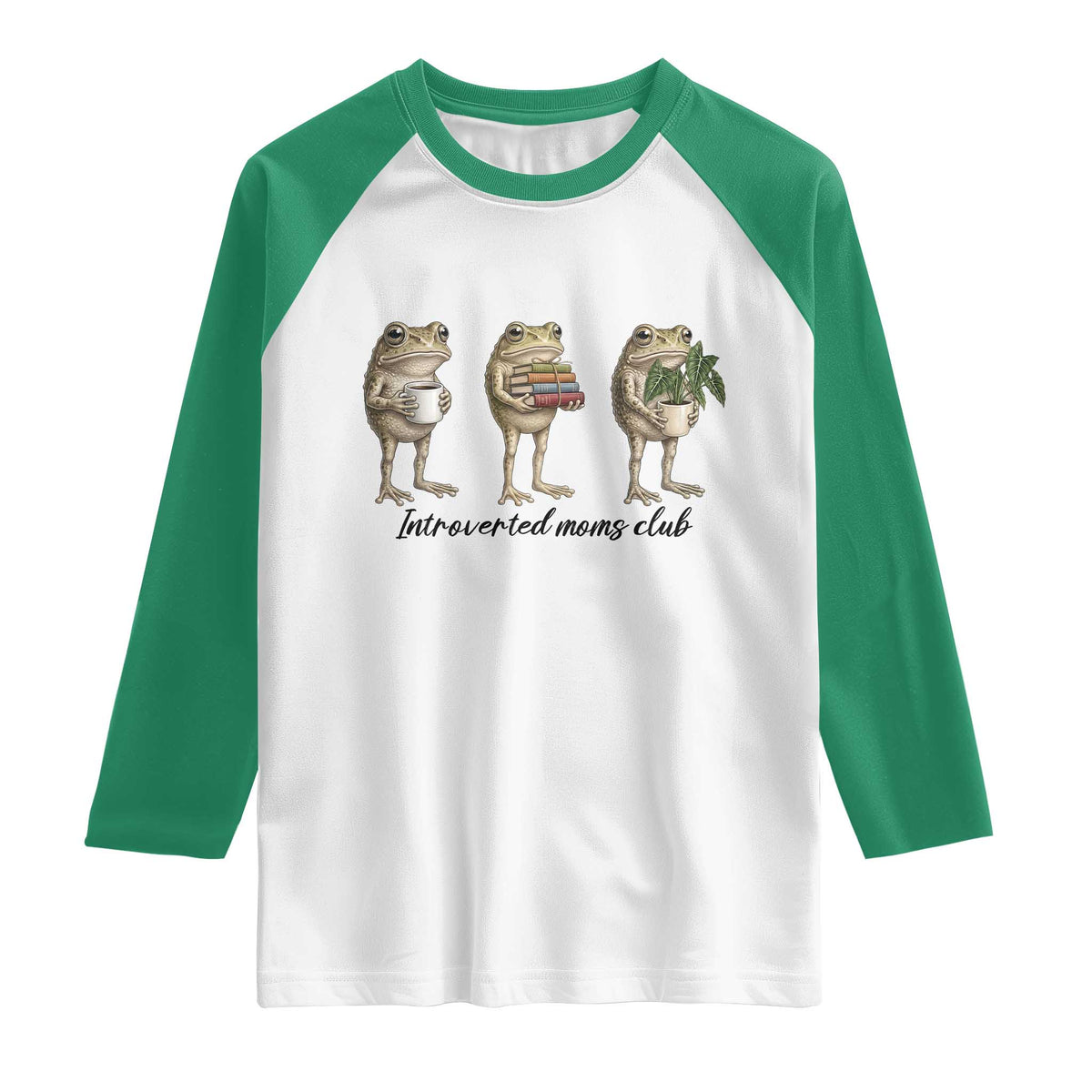 Introverted Moms Club Frog Graphic Raglan Shirt Funny Mothers Day Gift