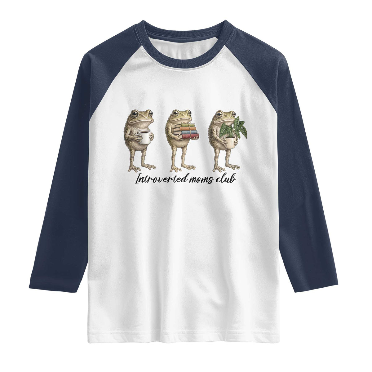 Introverted Moms Club Frog Graphic Raglan Shirt Funny Mothers Day Gift