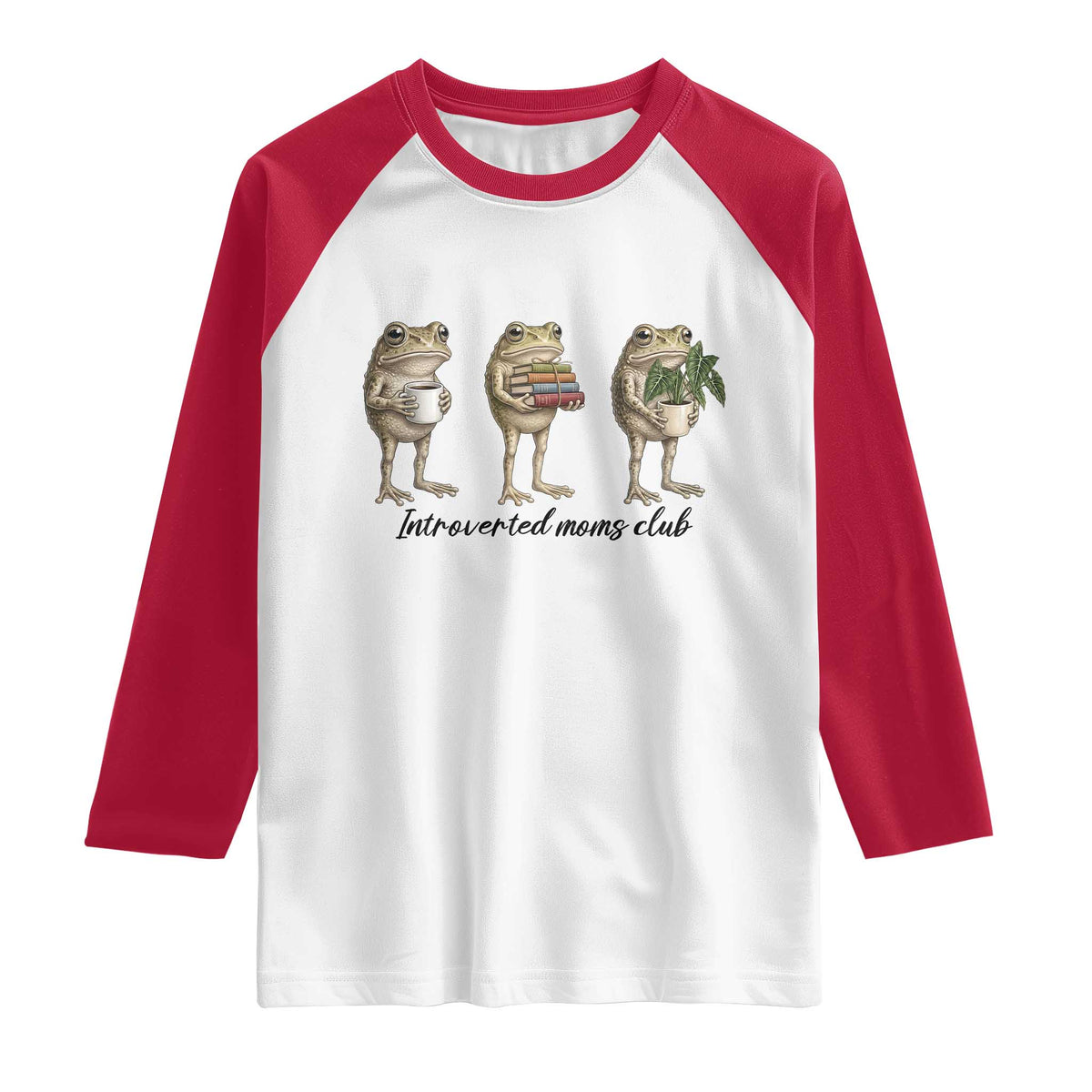 Introverted Moms Club Frog Graphic Raglan Shirt Funny Mothers Day Gift
