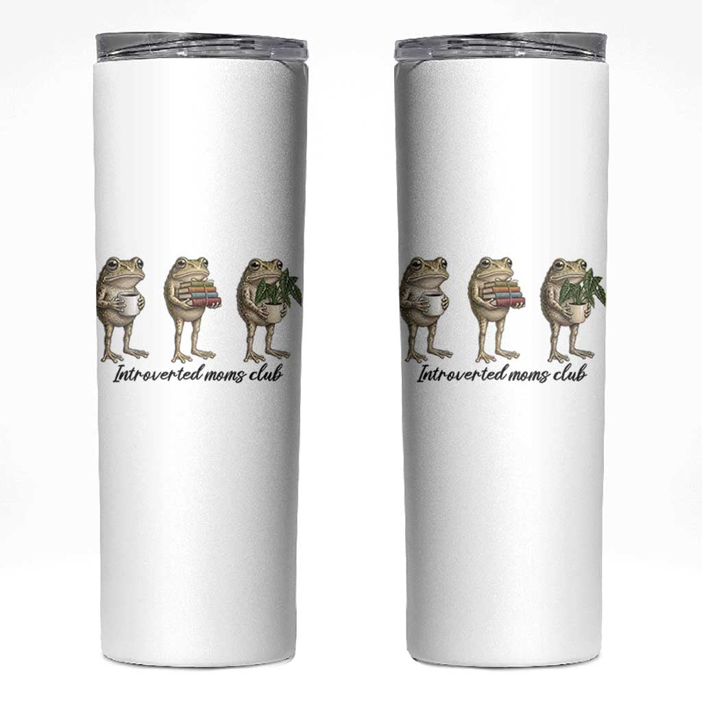 Introverted Moms Club Frog Graphic Skinny Tumbler Funny Mothers Day Gift
