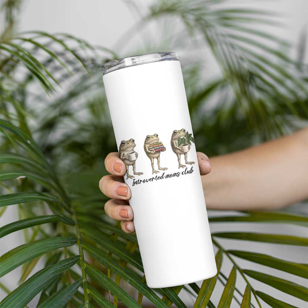 Introverted Moms Club Frog Graphic Skinny Tumbler Funny Mothers Day Gift