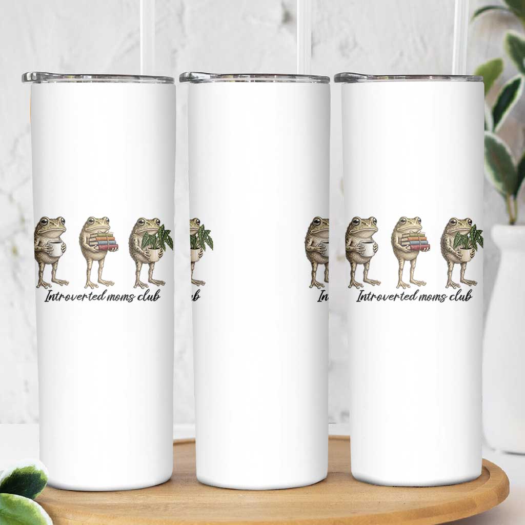 Introverted Moms Club Frog Graphic Skinny Tumbler Funny Mothers Day Gift