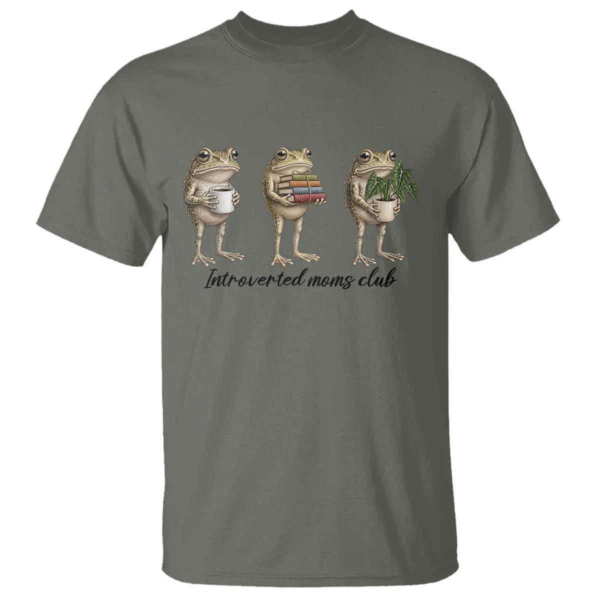 Introverted Moms Club Frog Graphic T Shirt Funny Mothers Day Gift