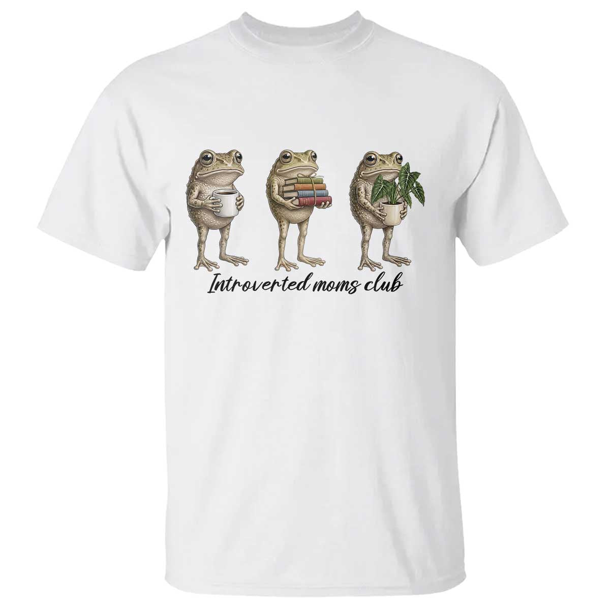 Introverted Moms Club Frog Graphic T Shirt Funny Mothers Day Gift