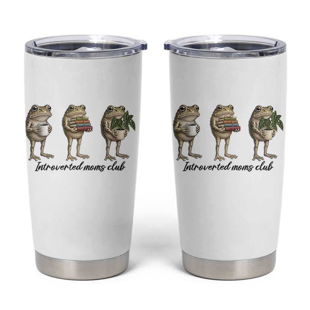 Introverted Moms Club Frog Graphic Tumbler Cup Funny Mothers Day Gift