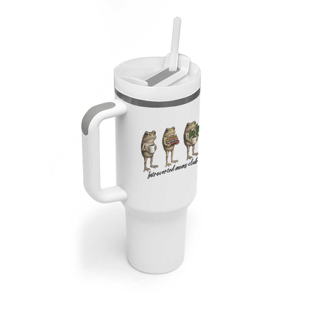 Introverted Moms Club Frog Graphic Tumbler With Handle Funny Mothers Day Gift