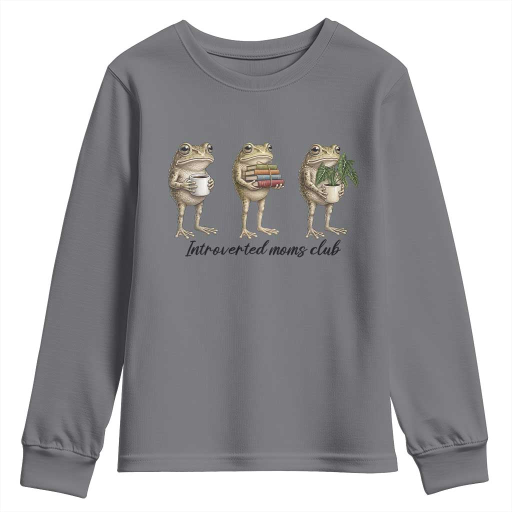 Introverted Moms Club Frog Graphic Youth Sweatshirt Funny Mothers Day Gift