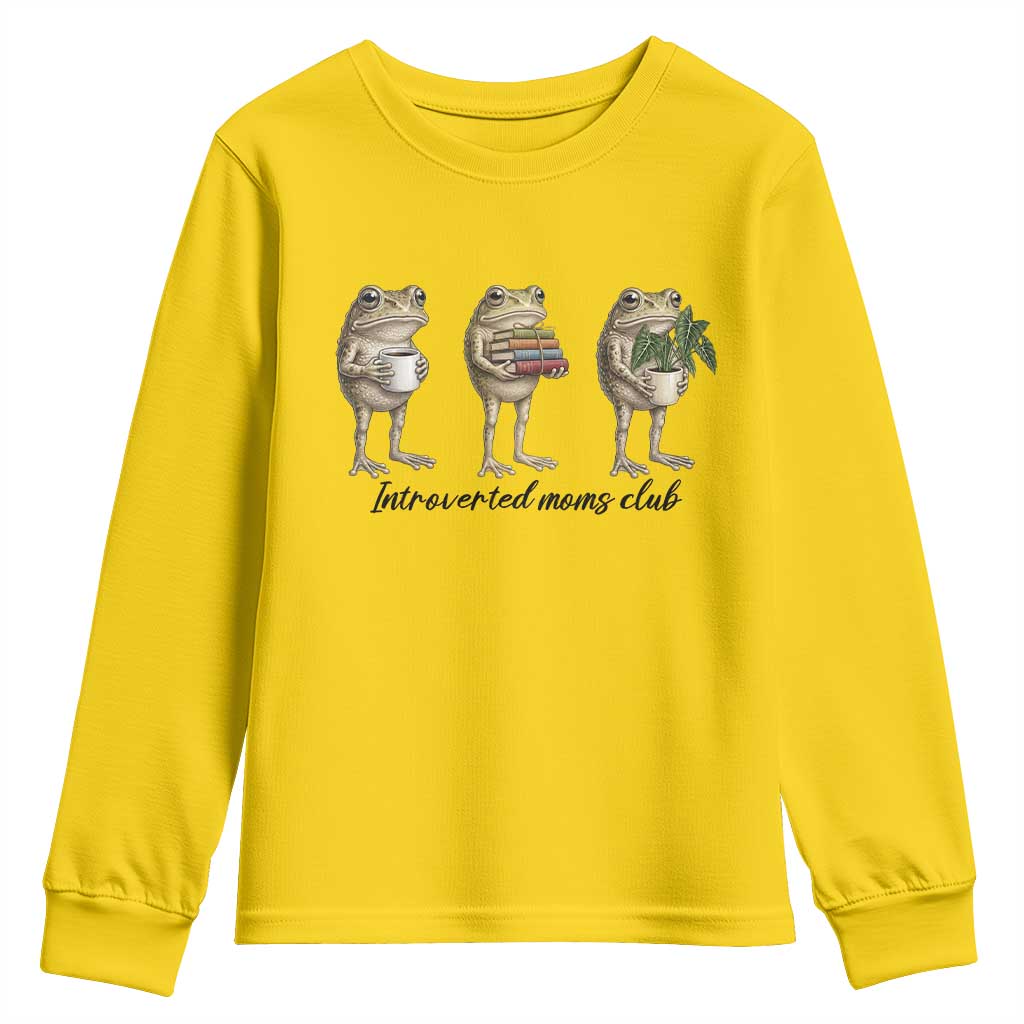Introverted Moms Club Frog Graphic Youth Sweatshirt Funny Mothers Day Gift