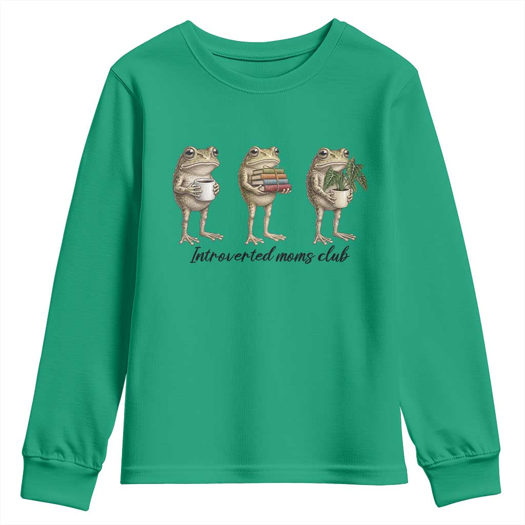 Introverted Moms Club Frog Graphic Youth Sweatshirt Funny Mothers Day Gift