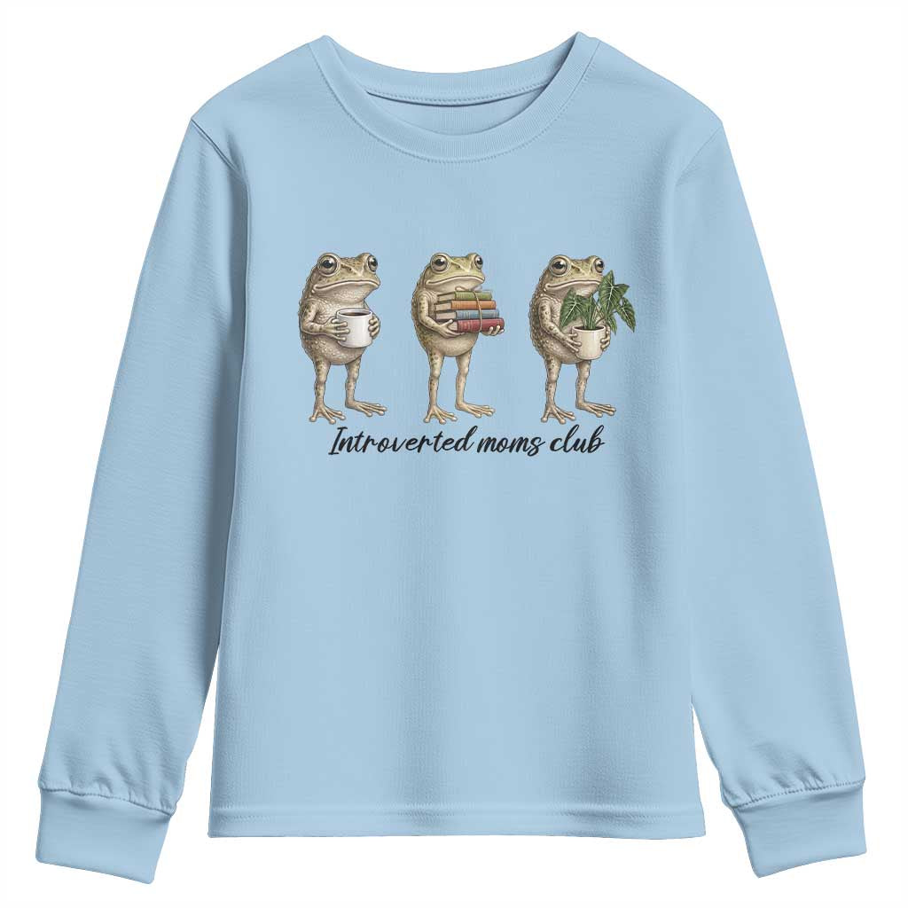 Introverted Moms Club Frog Graphic Youth Sweatshirt Funny Mothers Day Gift