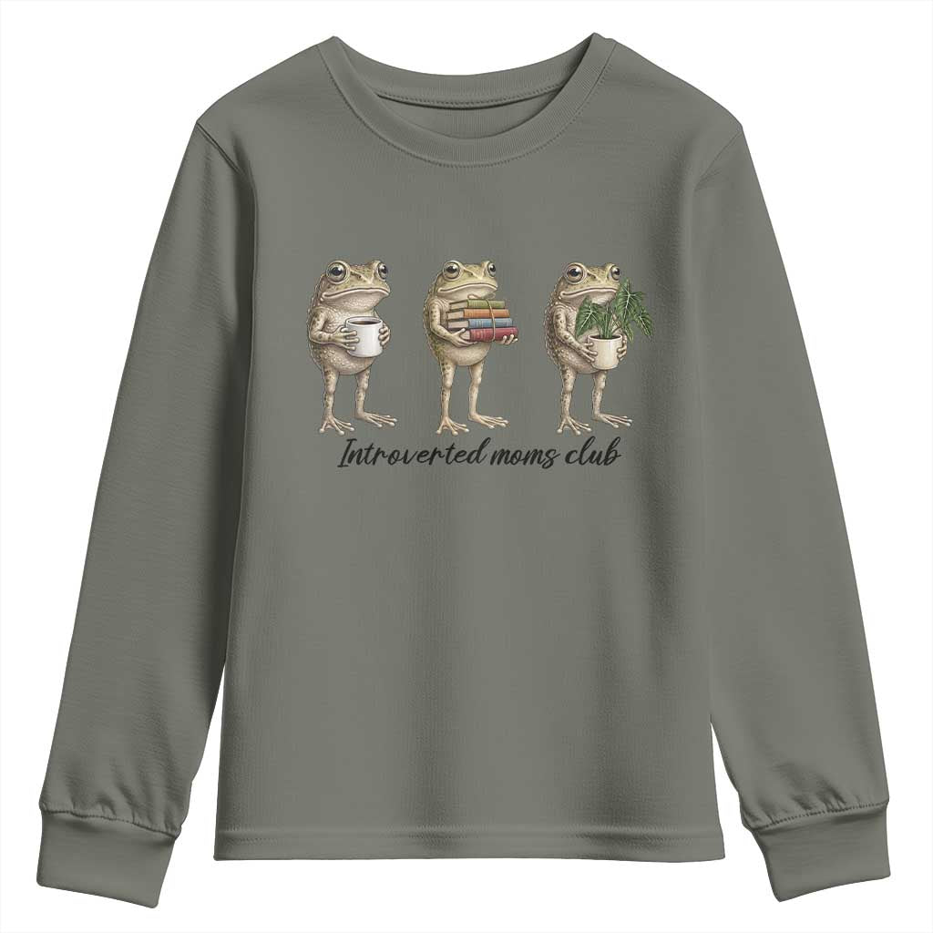 Introverted Moms Club Frog Graphic Youth Sweatshirt Funny Mothers Day Gift