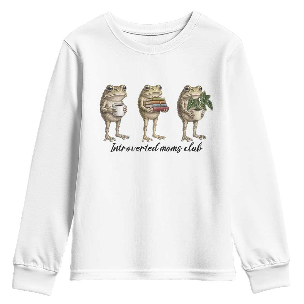 Introverted Moms Club Frog Graphic Youth Sweatshirt Funny Mothers Day Gift