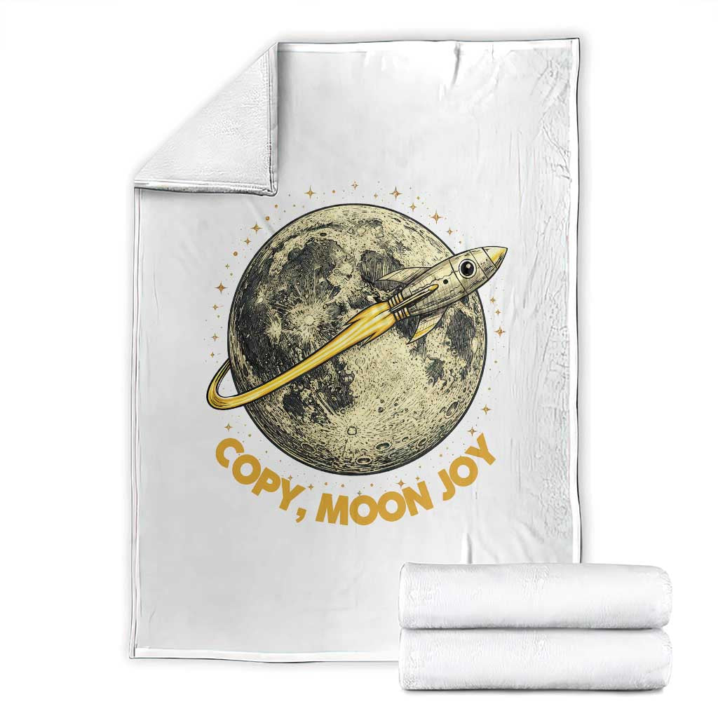 Copy Moon Joy Space Lover Lunar Mission Throw Blanket Astronaut Sci Fi Graphic