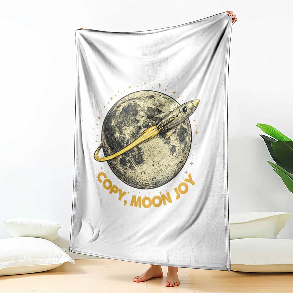 Copy Moon Joy Space Lover Lunar Mission Throw Blanket Astronaut Sci Fi Graphic