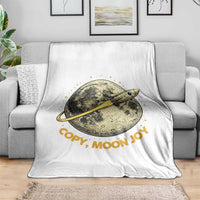 Copy Moon Joy Space Lover Lunar Mission Throw Blanket Astronaut Sci Fi Graphic