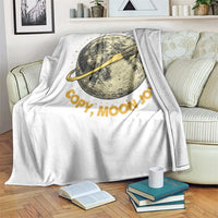 Copy Moon Joy Space Lover Lunar Mission Throw Blanket Astronaut Sci Fi Graphic