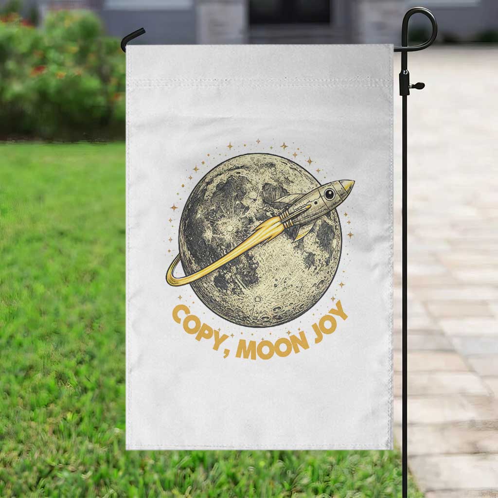 Copy Moon Joy Space Lover Lunar Mission Garden Flag Astronaut Sci Fi Graphic