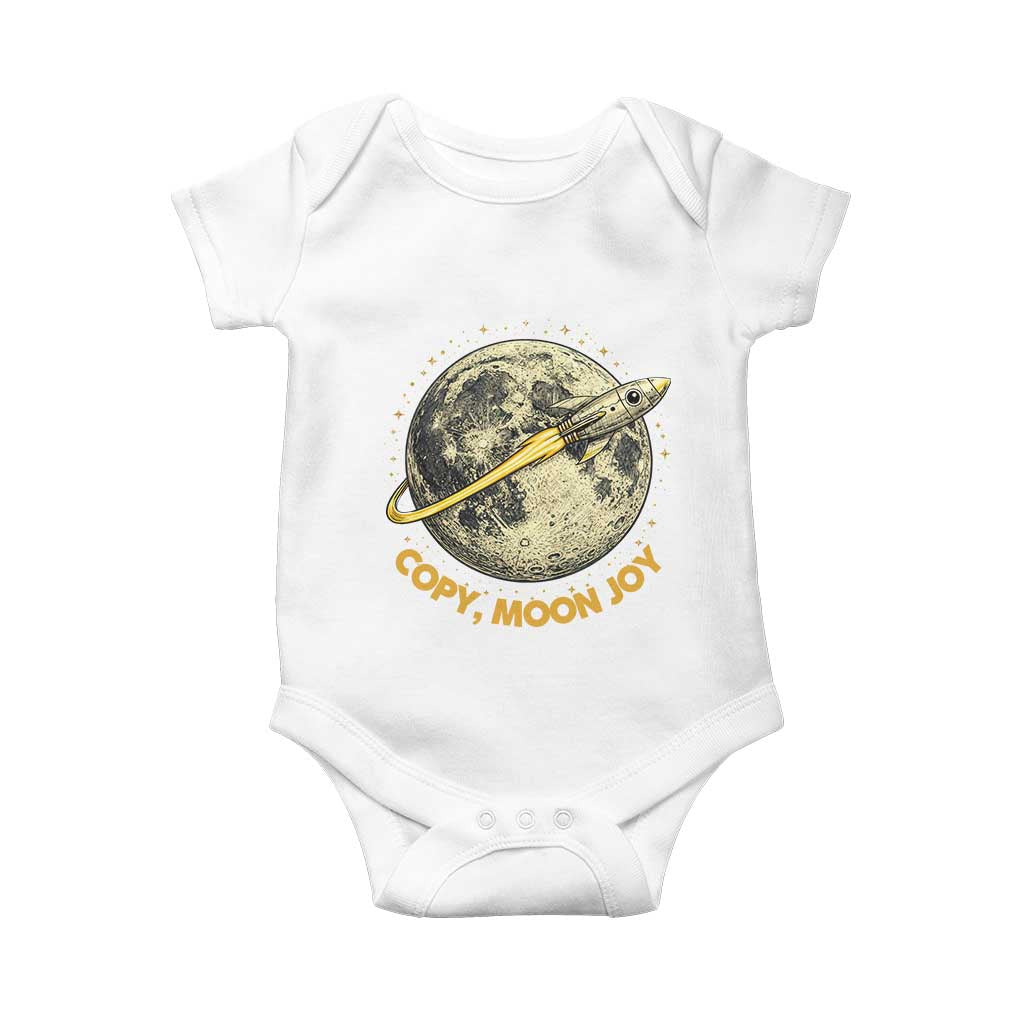 Copy Moon Joy Space Lover Lunar Mission Baby Onesie Astronaut Sci Fi Graphic
