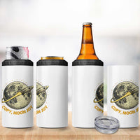 Copy Moon Joy Space Lover Lunar Mission 4 in 1 Can Cooler Tumbler Astronaut Sci Fi Graphic