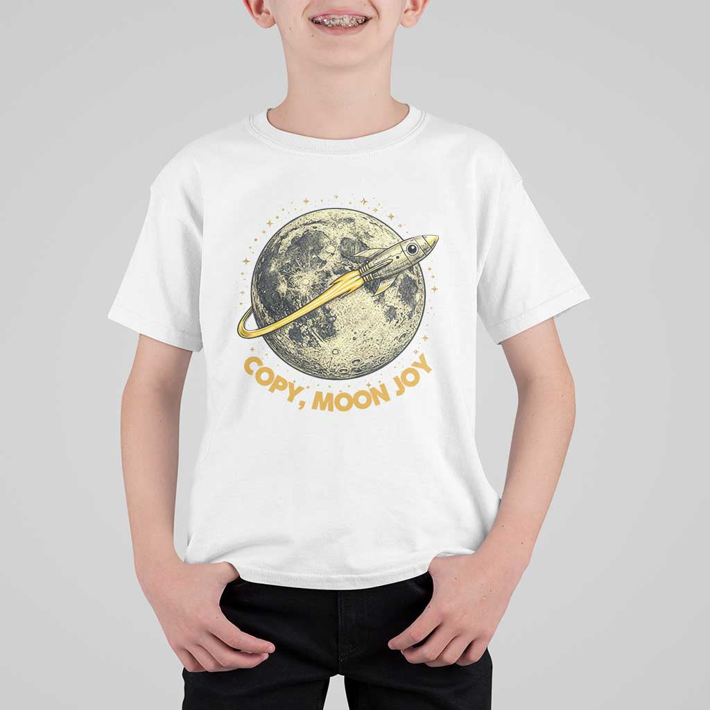 Copy Moon Joy Space Lover Lunar Mission T Shirt For Kid Astronaut Sci Fi Graphic