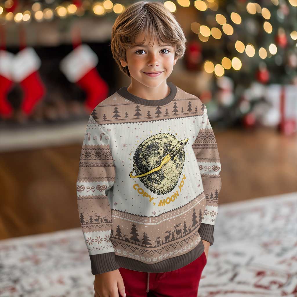 Copy Moon Joy Space Lover Lunar Mission Ugly Christmas Sweater Astronaut Sci Fi Graphic