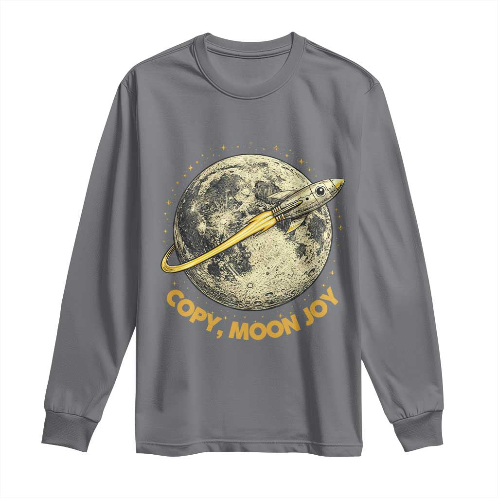 Copy Moon Joy Space Lover Lunar Mission Long Sleeve Shirt Astronaut Sci Fi Graphic