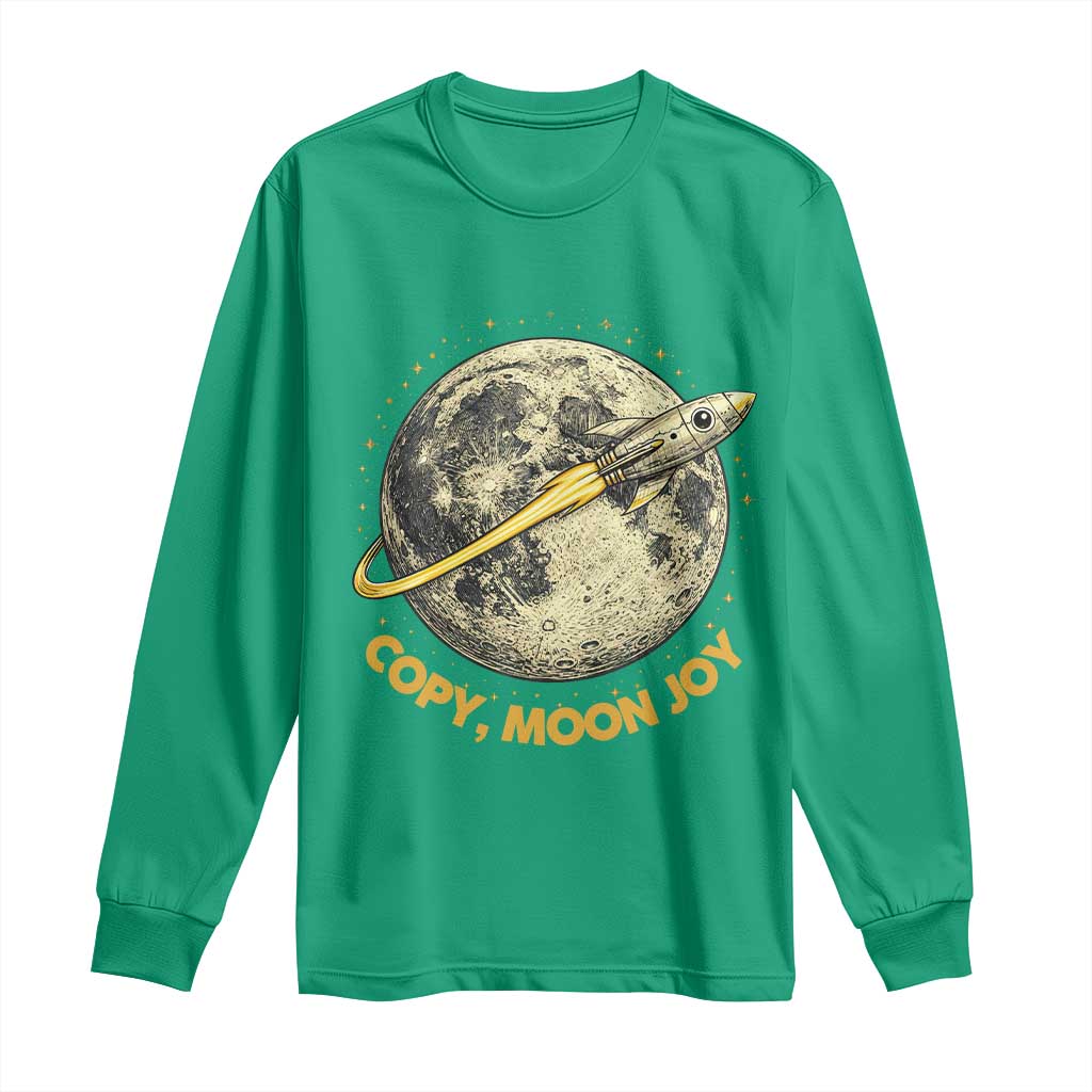 Copy Moon Joy Space Lover Lunar Mission Long Sleeve Shirt Astronaut Sci Fi Graphic