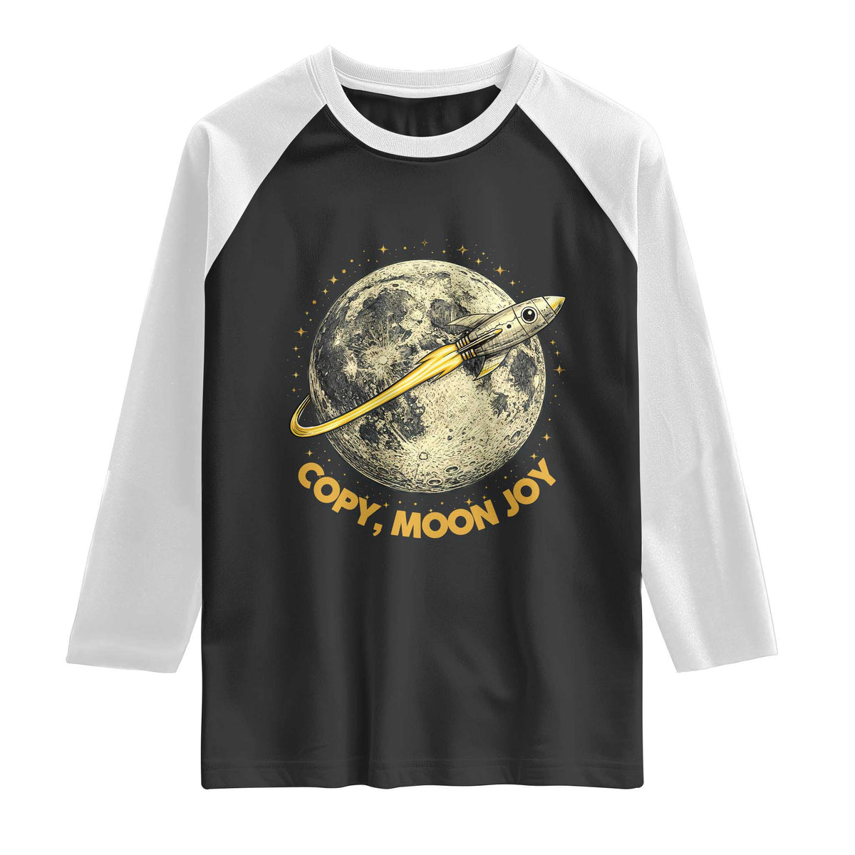 Copy Moon Joy Space Lover Lunar Mission Raglan Shirt Astronaut Sci Fi Graphic