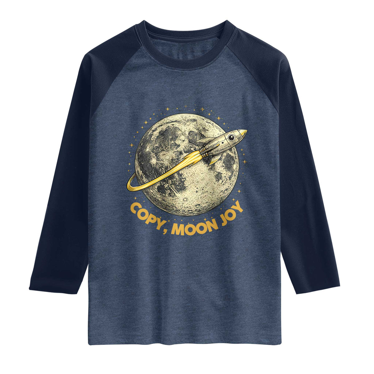 Copy Moon Joy Space Lover Lunar Mission Raglan Shirt Astronaut Sci Fi Graphic
