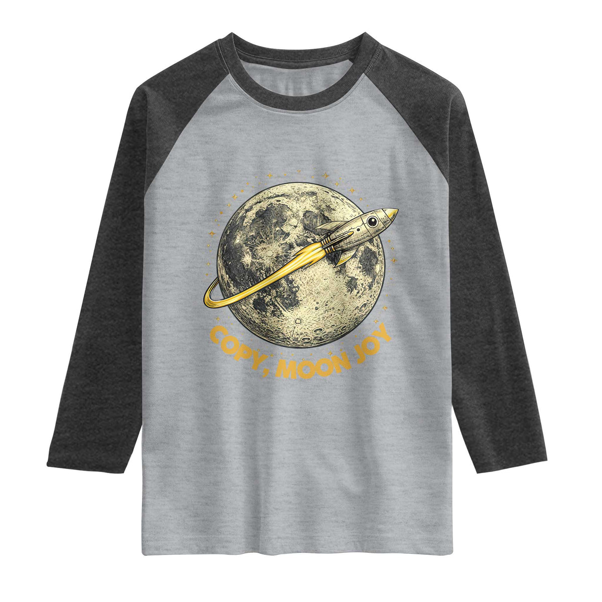 Copy Moon Joy Space Lover Lunar Mission Raglan Shirt Astronaut Sci Fi Graphic